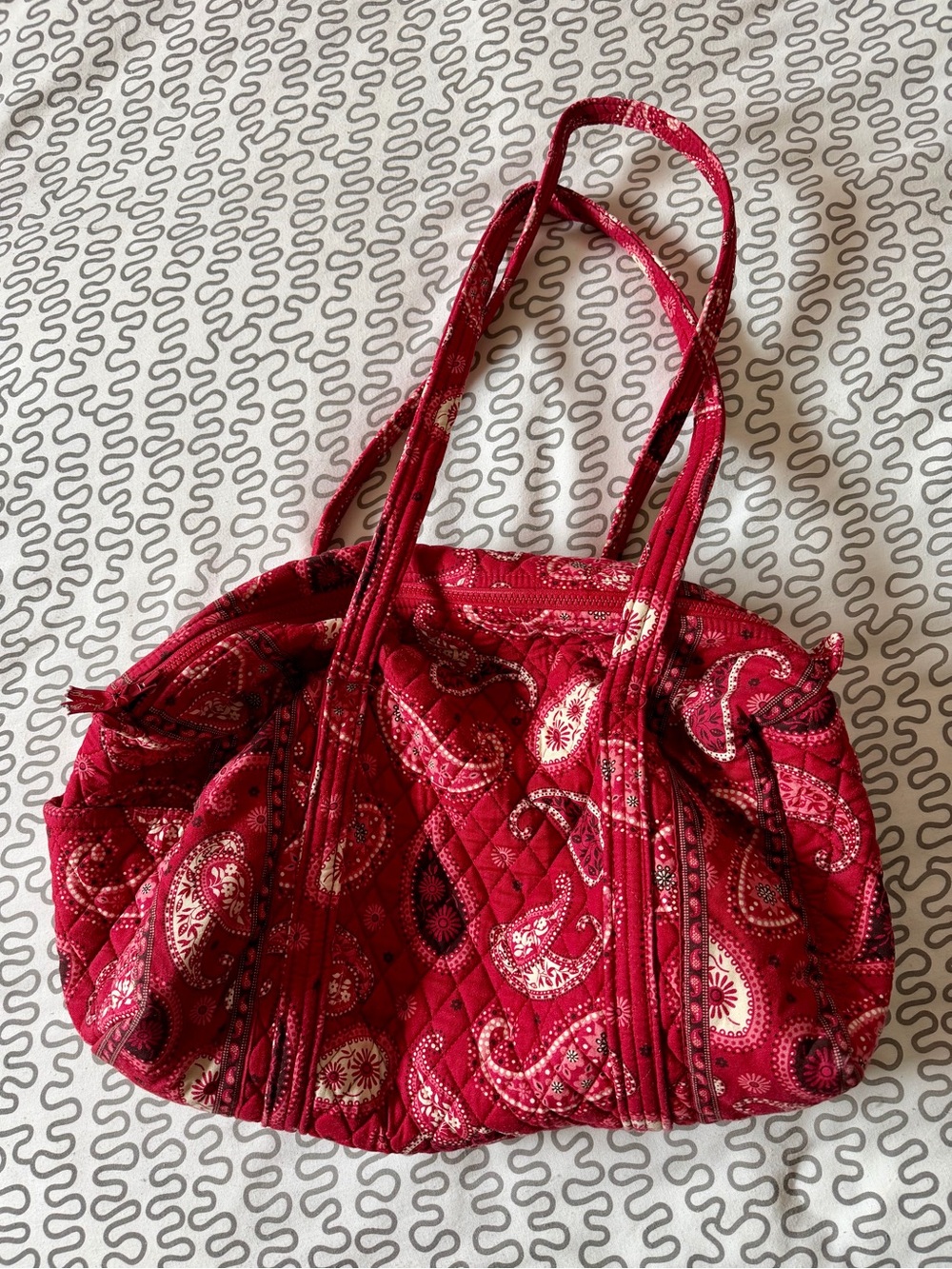 Vera Bradley Quilted Red Paisley Tote Bag